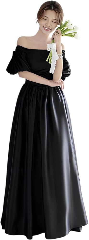 黒オフショルダーパーティードレス ガール GIRL 【6WAY 着回しを楽しめる】バルーンオフショルダー